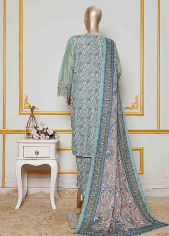 Bin Saeed Fabric - NSMC-0011- 3 Piece Cotton Embroidered Stitched Suit