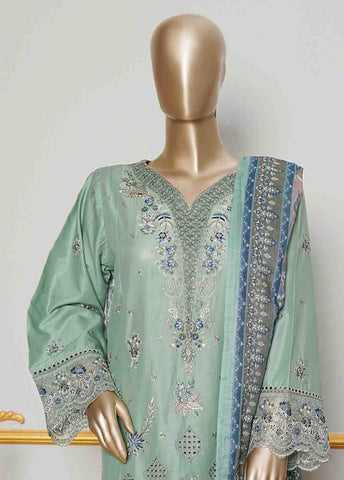 Bin Saeed Fabric - NSMC-0011- 3 Piece Cotton Embroidered Stitched Suit