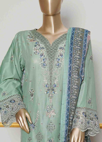 Bin Saeed Fabric - NSMC-0011- 3 Piece Cotton Embroidered Stitched Suit