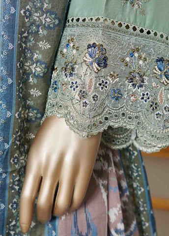 Bin Saeed Fabric - NSMC-0011- 3 Piece Cotton Embroidered Stitched Suit