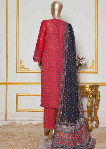 Bin Saeed Fabric - NSMC-0023- 3 Piece Cotton Embroidered Stitched Suit