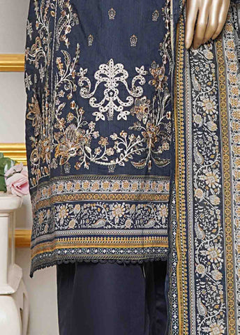 Bin Saeed Fabric - NSMC-0035- 3 Piece Cotton Embroidered Stitched Suit