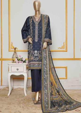 Bin Saeed Fabric - NSMC-0035- 3 Piece Cotton Embroidered Stitched Suit
