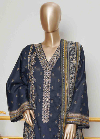 Bin Saeed Fabric - NSMC-0035- 3 Piece Cotton Embroidered Stitched Suit