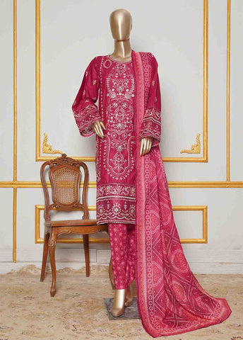 Bin Saeed Fabric - NSMC-0038- 3 Piece Cotton Embroidered Stitched Suit