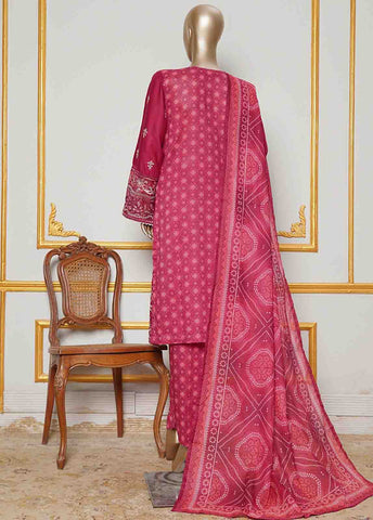 Bin Saeed Fabric - NSMC-0038- 3 Piece Cotton Embroidered Stitched Suit