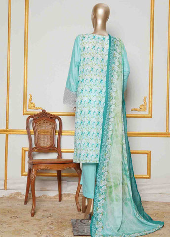 Bin Saeed Fabric - NSMC-0145- 3 Piece Cotton Embroidered Stitched Suit