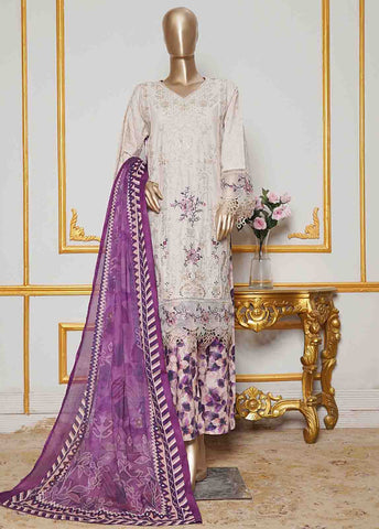 Bin Saeed Fabric - NSMC-0163- 3 Piece Cotton Embroidered Stitched Suit