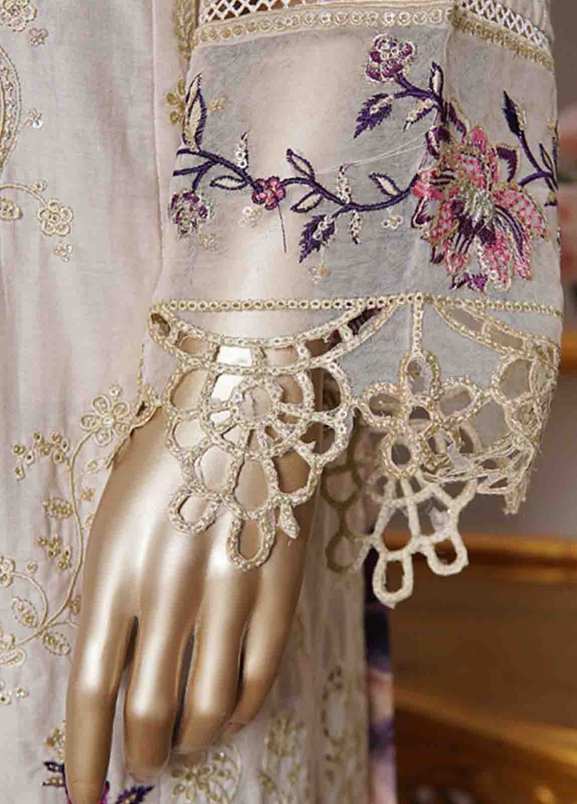 Bin Saeed Fabric - NSMC-0163- 3 Piece Cotton Embroidered Stitched Suit