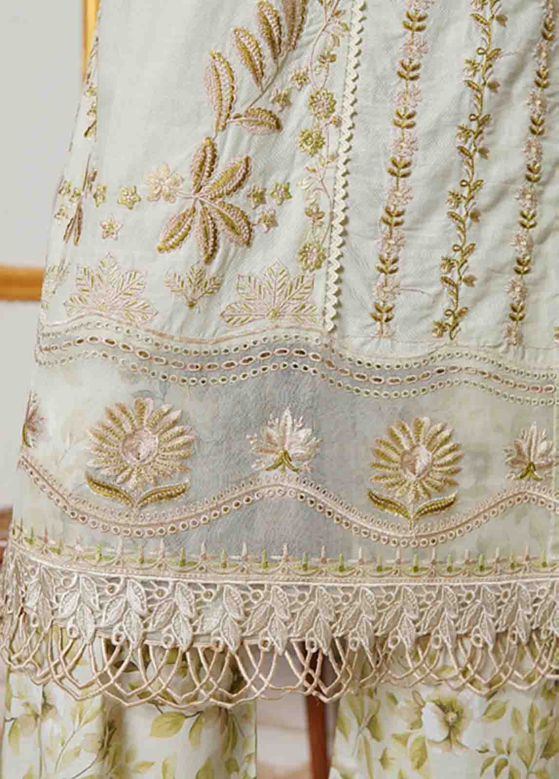 Bin Saeed Fabric - NSMC-0167- 3 Piece Cotton Embroidered Stitched Suit