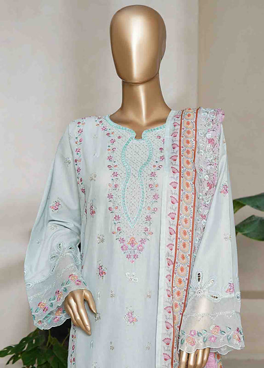 Bin Saeed Fabric - NSMED-0006- 3 Piece Cotton Embroidered Stitched Suit