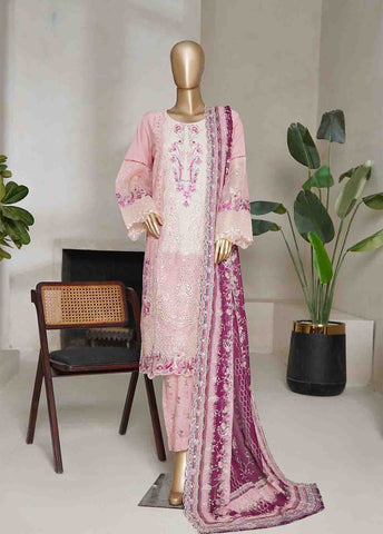 Bin Saeed Fabric - NSMED-0040- 3 Piece Cotton Embroidered Stitched Suit