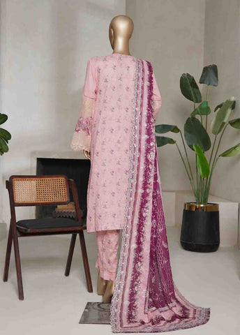 Bin Saeed Fabric - NSMED-0040- 3 Piece Cotton Embroidered Stitched Suit