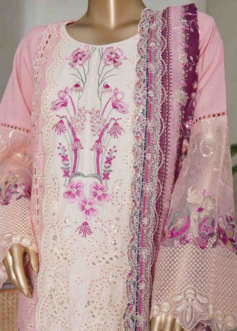 Bin Saeed Fabric - NSMED-0040- 3 Piece Cotton Embroidered Stitched Suit