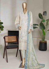 NSMED-0143- 3 Piece Cotton Embroidered Stitched Suit