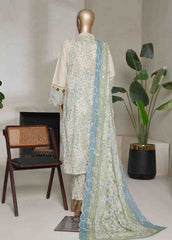 NSMED-0143- 3 Piece Cotton Embroidered Stitched Suit