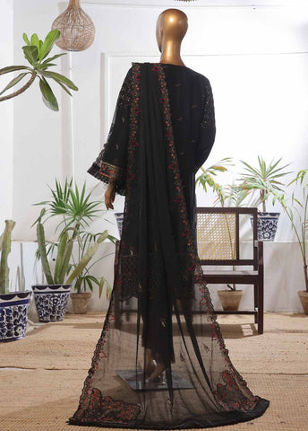 Bin Saeed Fabric - OMC-016- 3 Piece Chiffon Stitched Suit