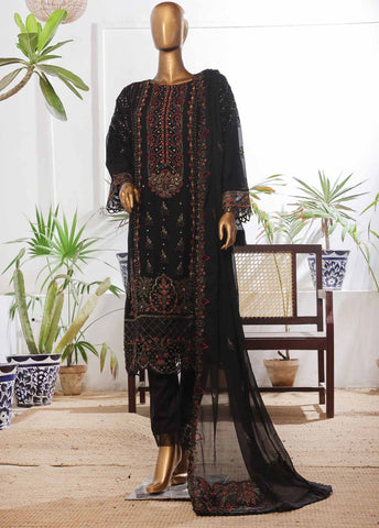 Bin Saeed Fabric - OMC-016- 3 Piece Chiffon Stitched Suit