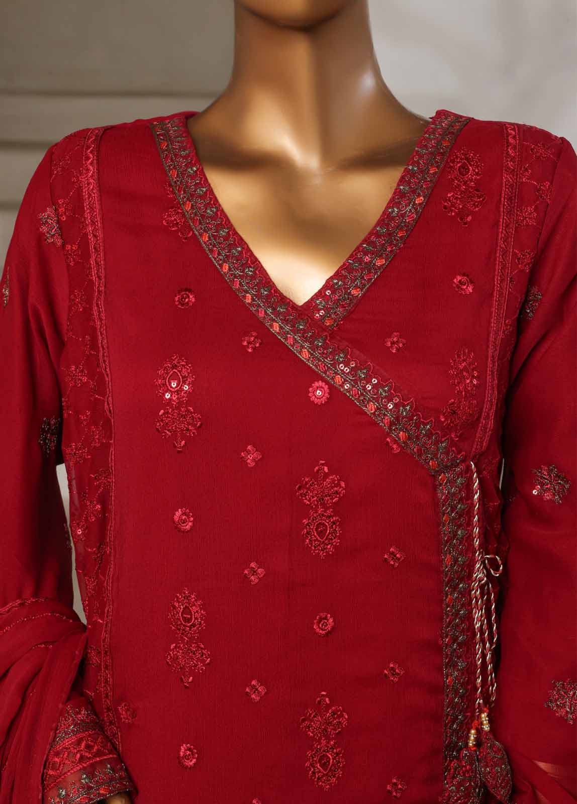 Bin Saeed Fabric - OMC-016 M- 3 Piece Chiffon Stitched Suit