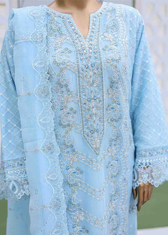 Bin Saeed Fabric - OMS-C005- 3 Piece Embroidered Chiffon