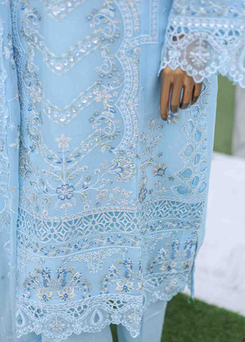 Bin Saeed Fabric - OMS-C005- 3 Piece Embroidered Chiffon