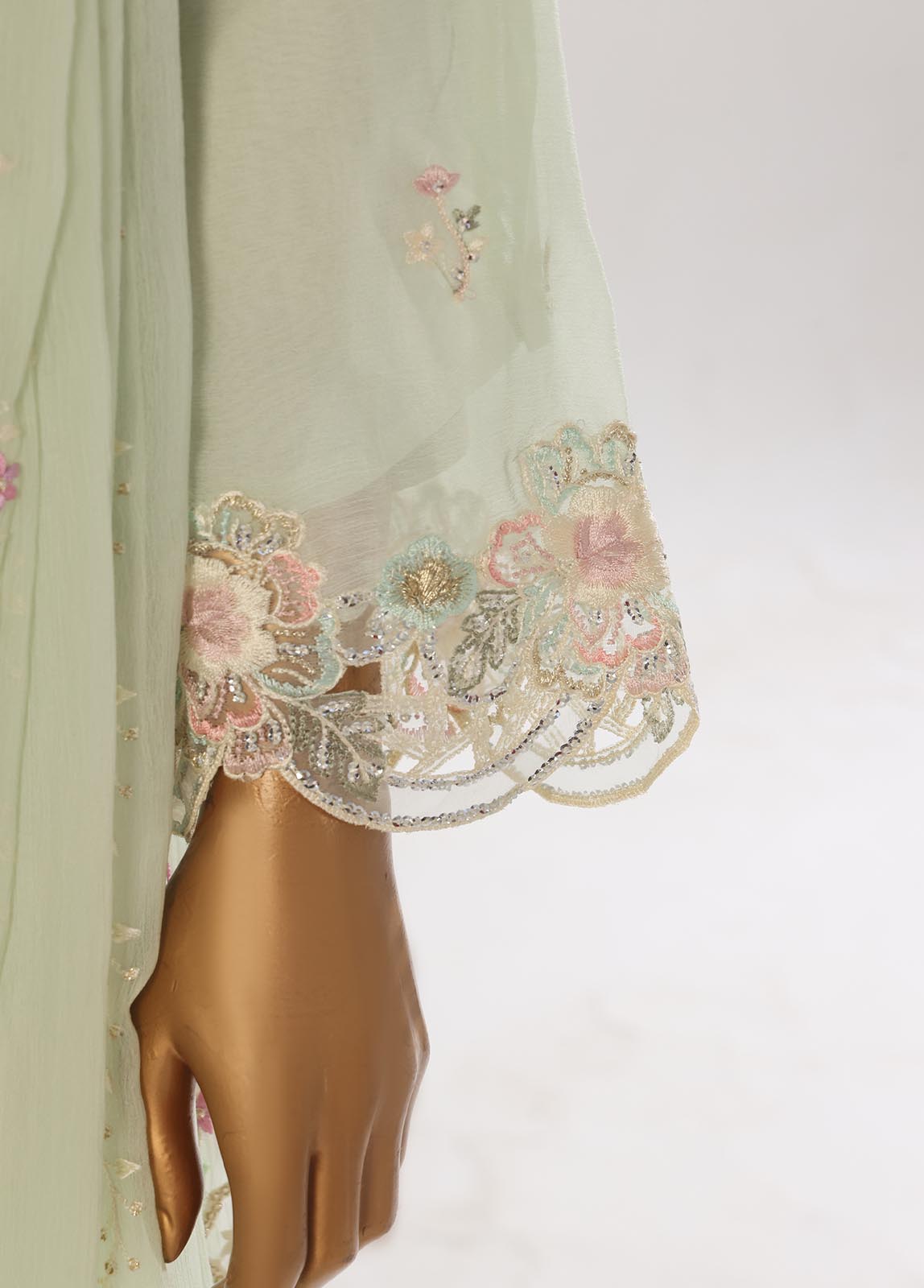 Bin Saeed Fabric - OMSC-003- 3 Piece Chiffon Stitched Suit