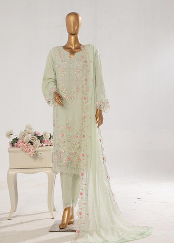Bin Saeed Fabric - OMSC-003- 3 Piece Chiffon Stitched Suit