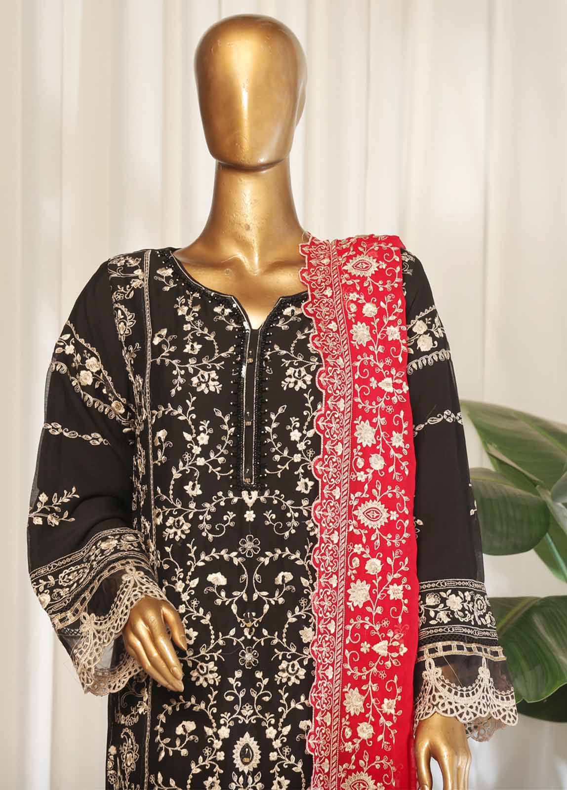 Bin Saeed Fabric - OMSC-008- 3 Piece Chiffon Stitched Suit