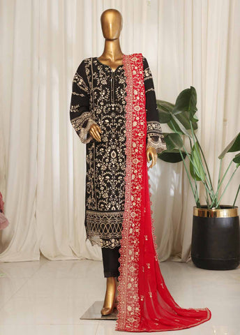 Bin Saeed Fabric - OMSC-008- 3 Piece Chiffon Stitched Suit
