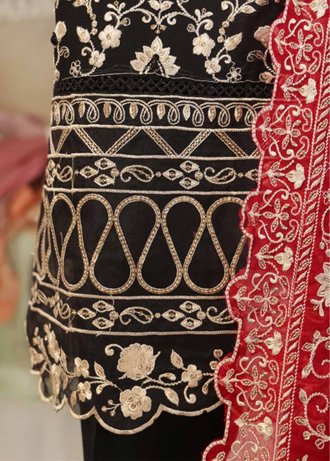 Bin Saeed Fabric - OMSC-008- 3 Piece Chiffon Stitched Suit