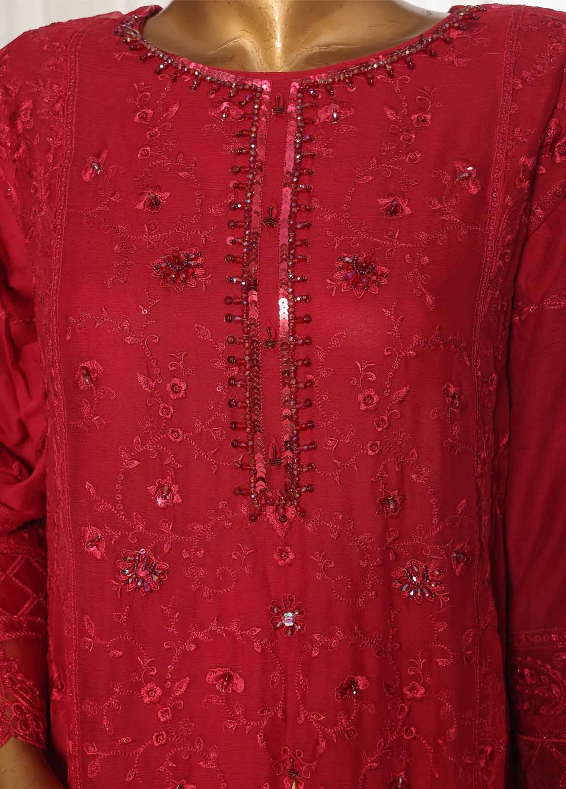 Bin Saeed Fabric - OMSC-008 F- 3 Piece Chiffon Stitched Suit
