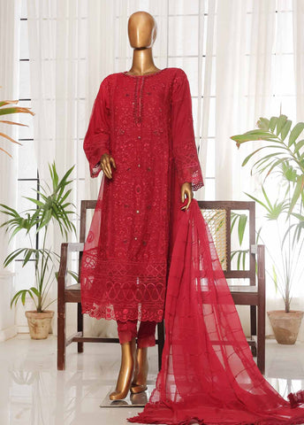 Bin Saeed Fabric - OMSC-008 F- 3 Piece Chiffon Stitched Suit