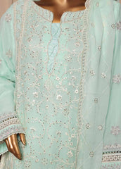 OMSC-FR-010 R55-3 Piece Luxury Embroidered Frock Style Suit