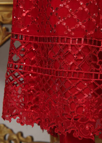 Bin Saeed Fabric - OMSC-015 M- 3 Piece Frock Style Chiffon Stitched Suit