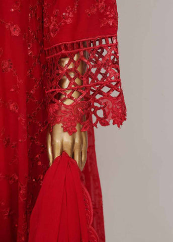 Bin Saeed Fabric - OMSC-015 M- 3 Piece Frock Style Chiffon Stitched Suit