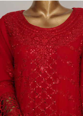 Bin Saeed Fabric - OMSC-015 M- 3 Piece Frock Style Chiffon Stitched Suit