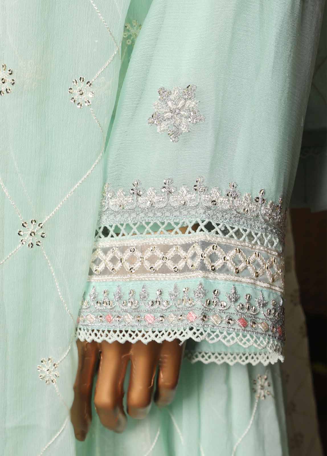 Bin Saeed Fabric - OMSC-FR-010 R55-3 Piece Luxury Embroidered Frock Style Suit
