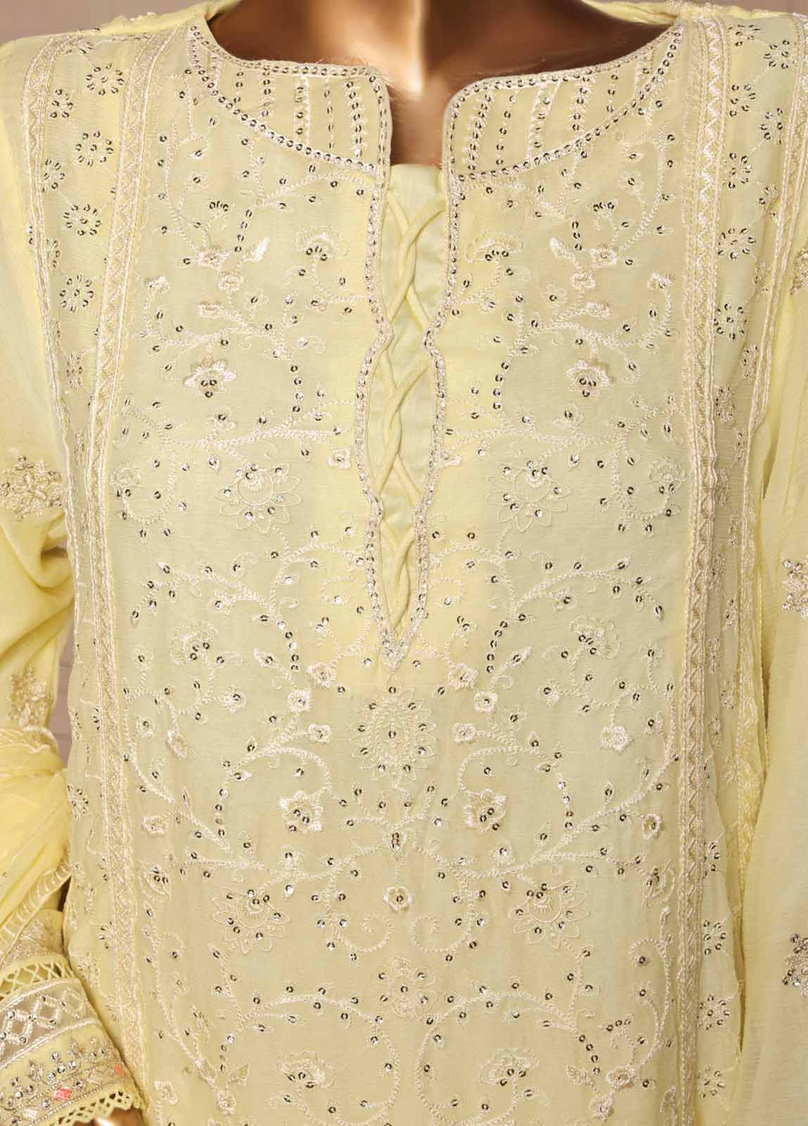 Bin Saeed Fabric - OMSC-FR-014 R55-3 Piece Luxury Embroidered Frock Style Suit