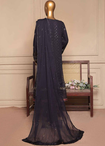 OMSC-FR-015 B R55-3 Piece Luxury Embroidered Frock Style Suit