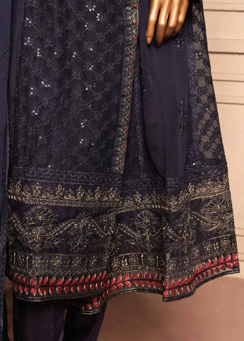 Bin Saeed Fabric - OMSC-FR-015 B R55-3 Piece Luxury Embroidered Frock Style Suit