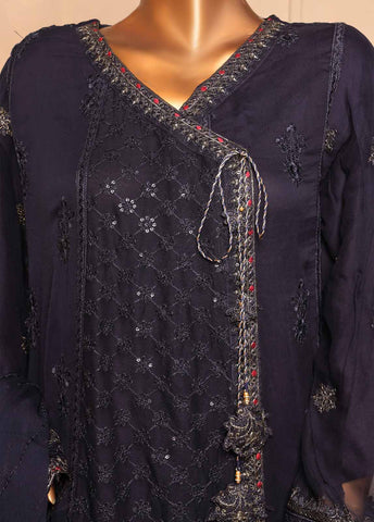 Bin Saeed Fabric - OMSC-FR-015 B R55-3 Piece Luxury Embroidered Frock Style Suit