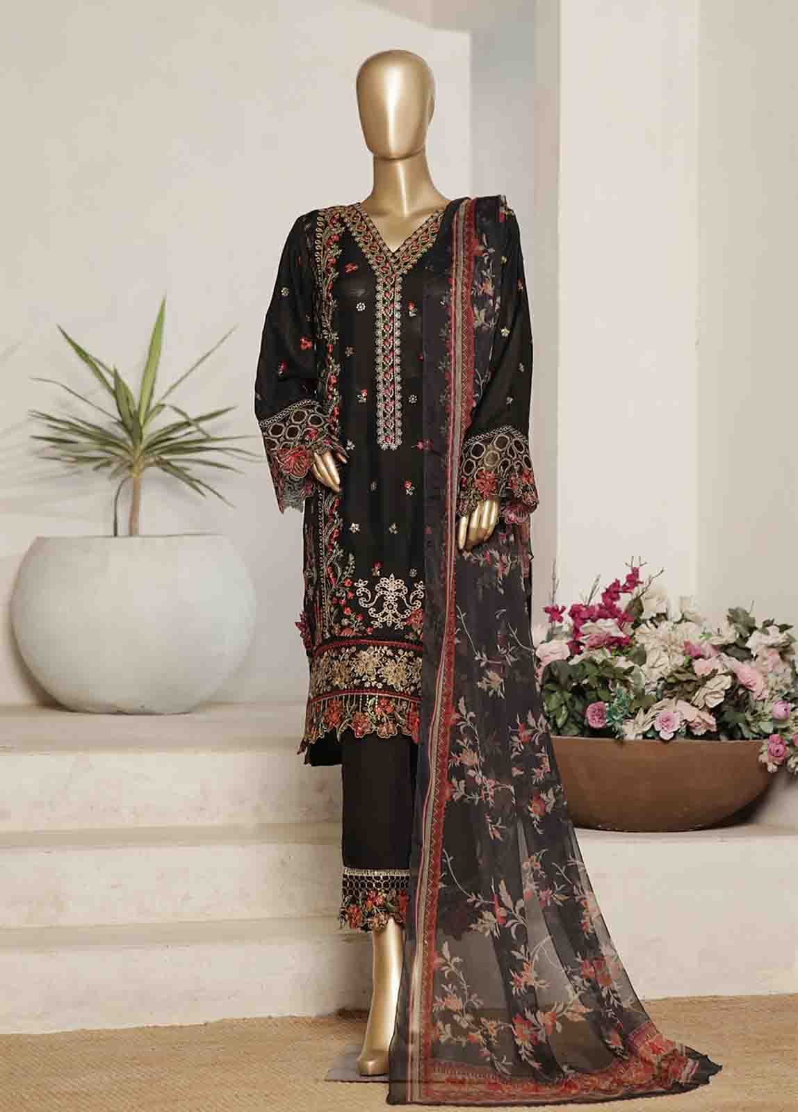 Bin Saeed Fabric - OWCS-011 R-066- 3 Piece Luxury Embroidered Stitched Suit