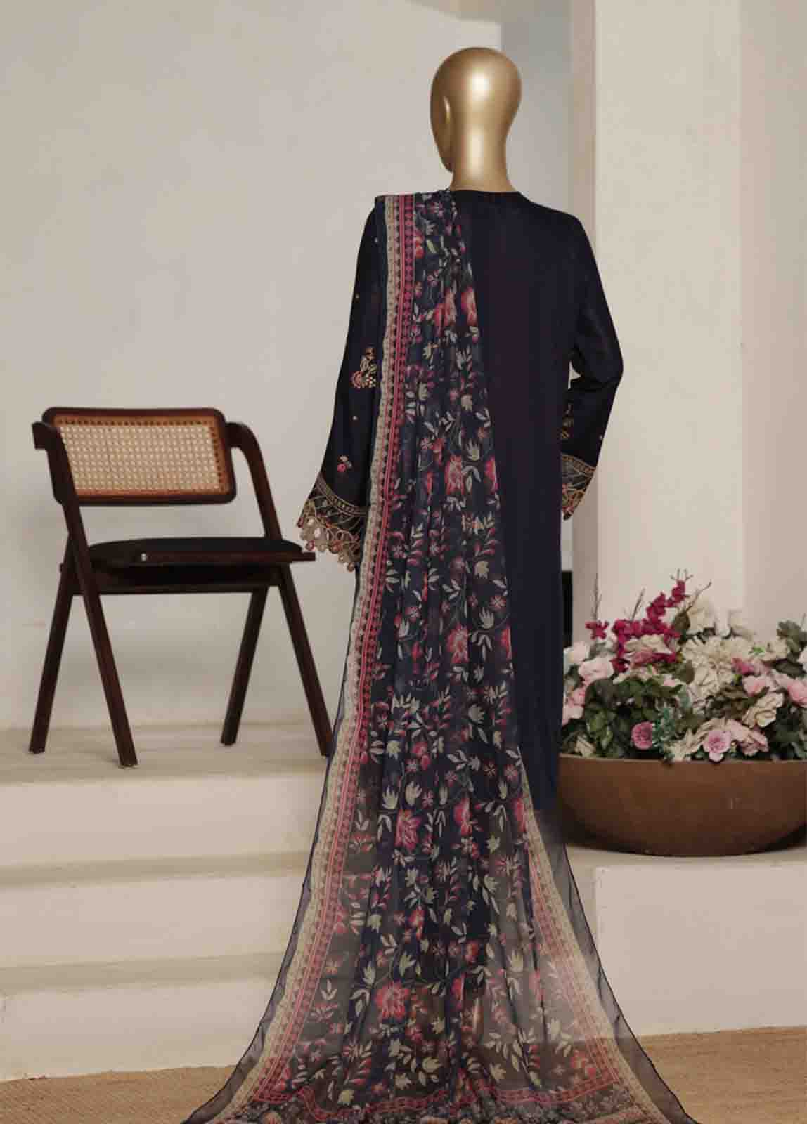 Bin Saeed Fabric - OWCS-012 R-066- 3 Piece Luxury Embroidered Stitched Suit