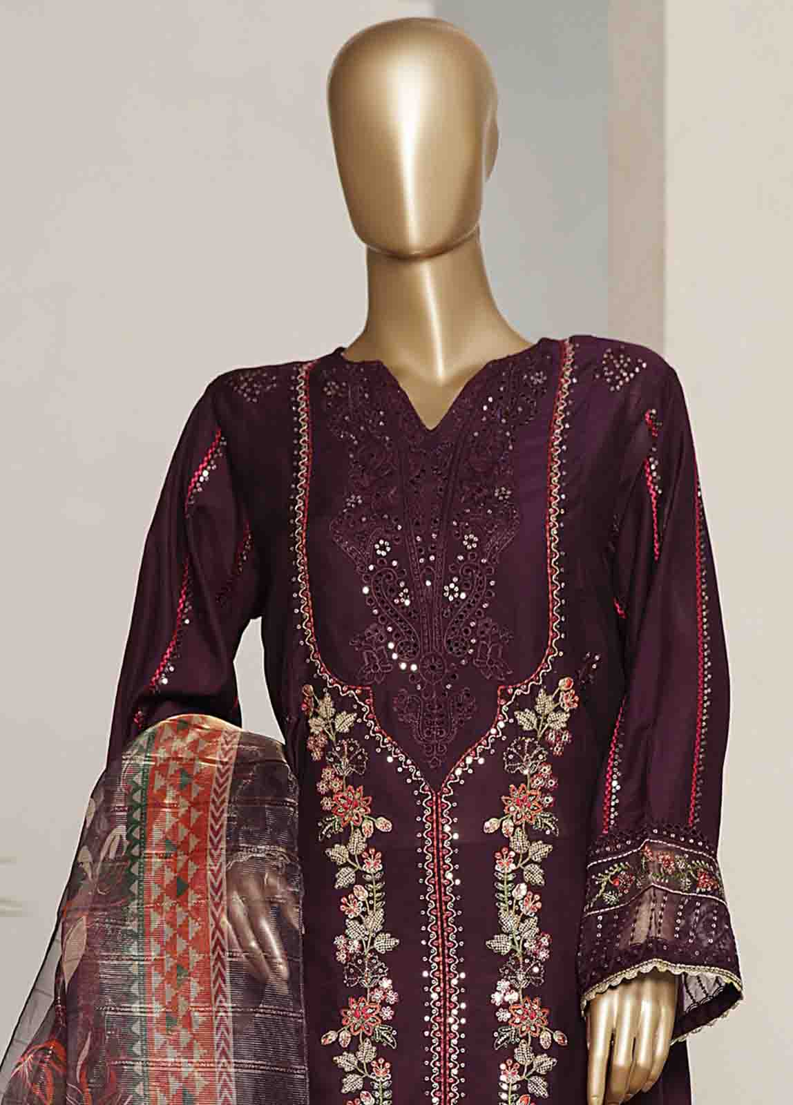 OWCS-014 R-066- 3 Piece Luxury Embroidered Stitched Suit