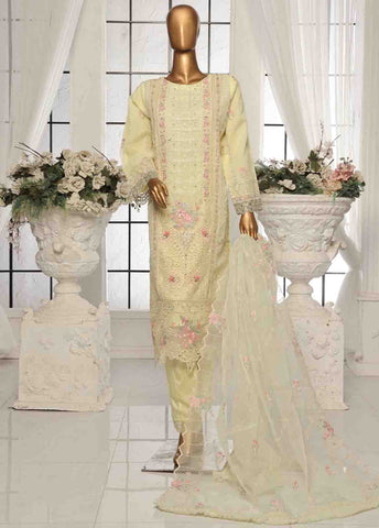 Bin Saeed Fabric - OWS-001- 3 Piece Organza Stitched Suit