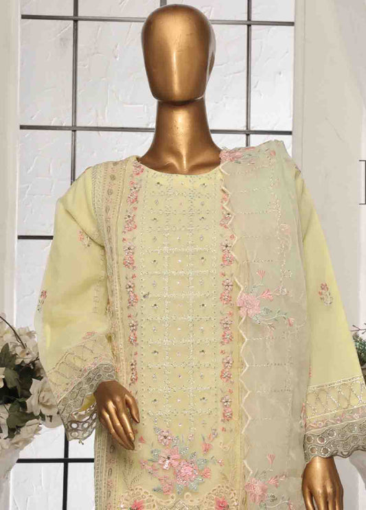 Bin Saeed Fabric - OWS-001- 3 Piece Organza Stitched Suit