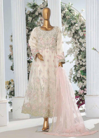 Bin Saeed Fabric - OWS-001 A- 3 Piece Embroidered Organza
