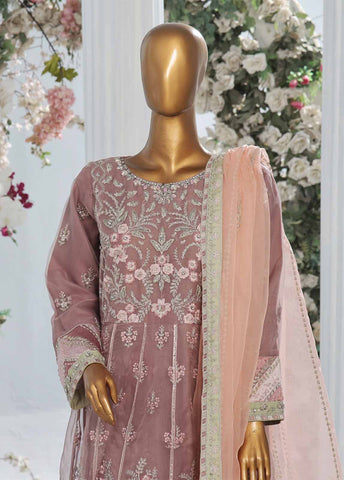 Bin Saeed Fabric - OWS-001 B- 3 Piece Embroidered Organza
