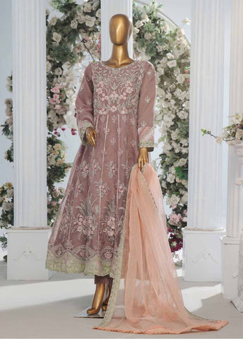 Bin Saeed Fabric - OWS-001 B- 3 Piece Embroidered Organza