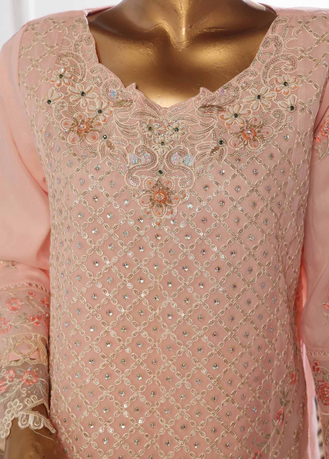 Bin Saeed Fabric - OWS-002- 3 Piece Organza Stitched Suit
